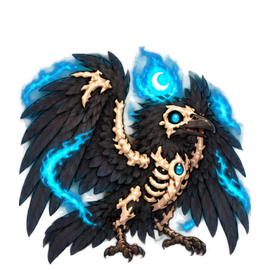 Osracle, le corbeau spectral aux flammes bleues de Spookagotchi